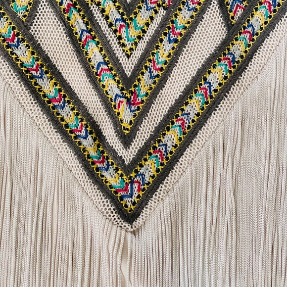 Sugarlips boho style fringe satin tank top medium - Picture 2 of 12